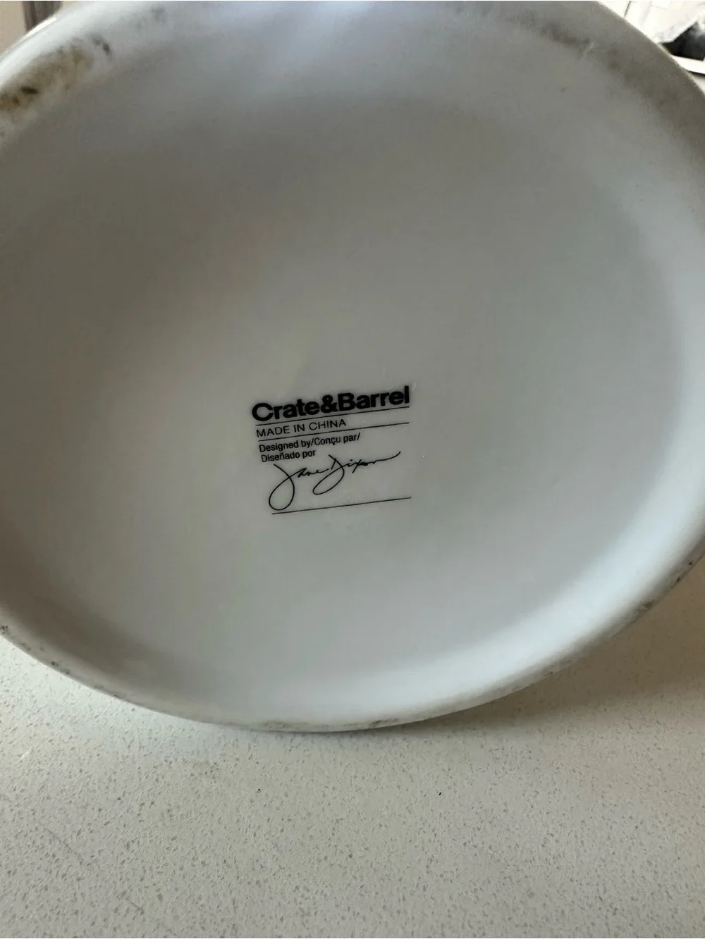 crate & barrel Ceramic Dog Treat Jar